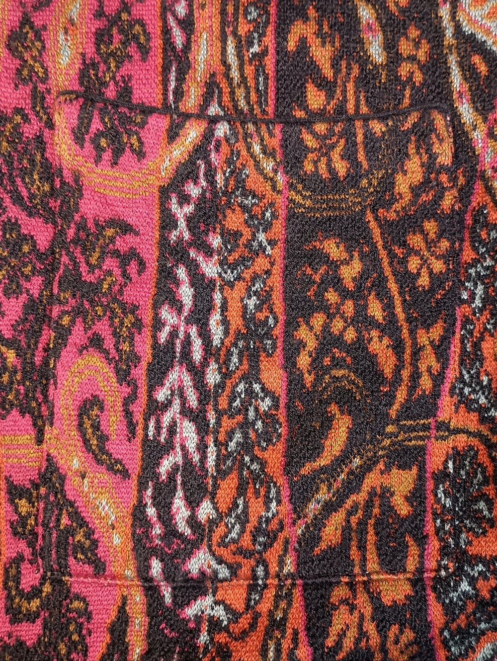 Peruvian Connection M Paisley Tribal Alpaca Wool Sweater Cardigan FLAW HOLES - Picture 9 of 10